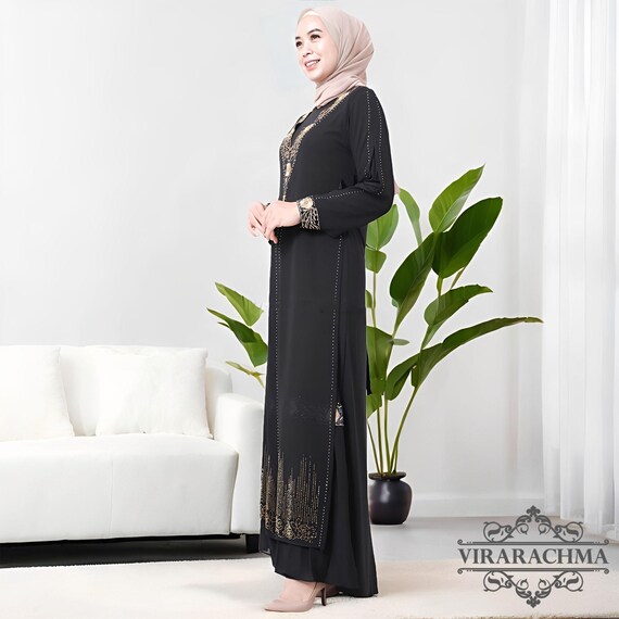 black muslimah dress Luxury Black Muslim Fashion Wedding Dress 22633S