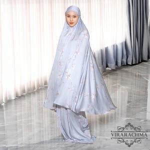 Mukena Sidenmönstrad Coquette – Vackert Mukena-set, Slät och mjukt material, Böneklänning kvinnor, Böneklänning muslimsk, Muslimsk böneoutfit