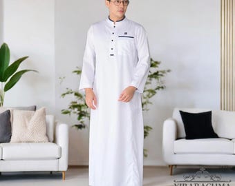 Modern Men's Gamis - Elegant and Comfortable Muslim Robe, Islamic Clothing, Mens Thobe, Muslim Fashion, Traditional Wear, Arabic Style