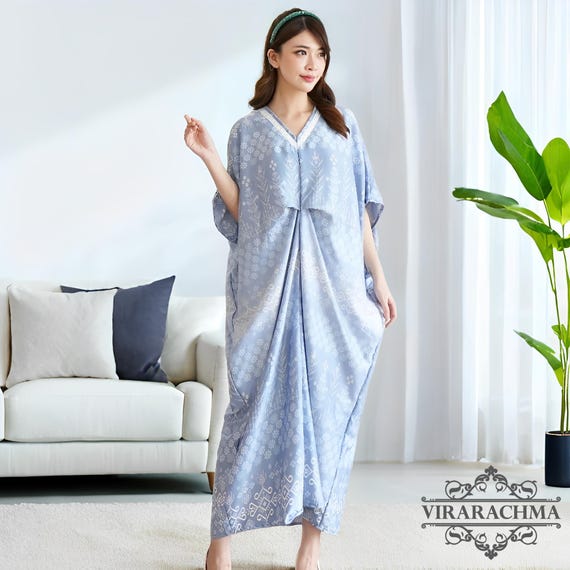 satin batik dress Luxury Silky Dressing Gown Full Length