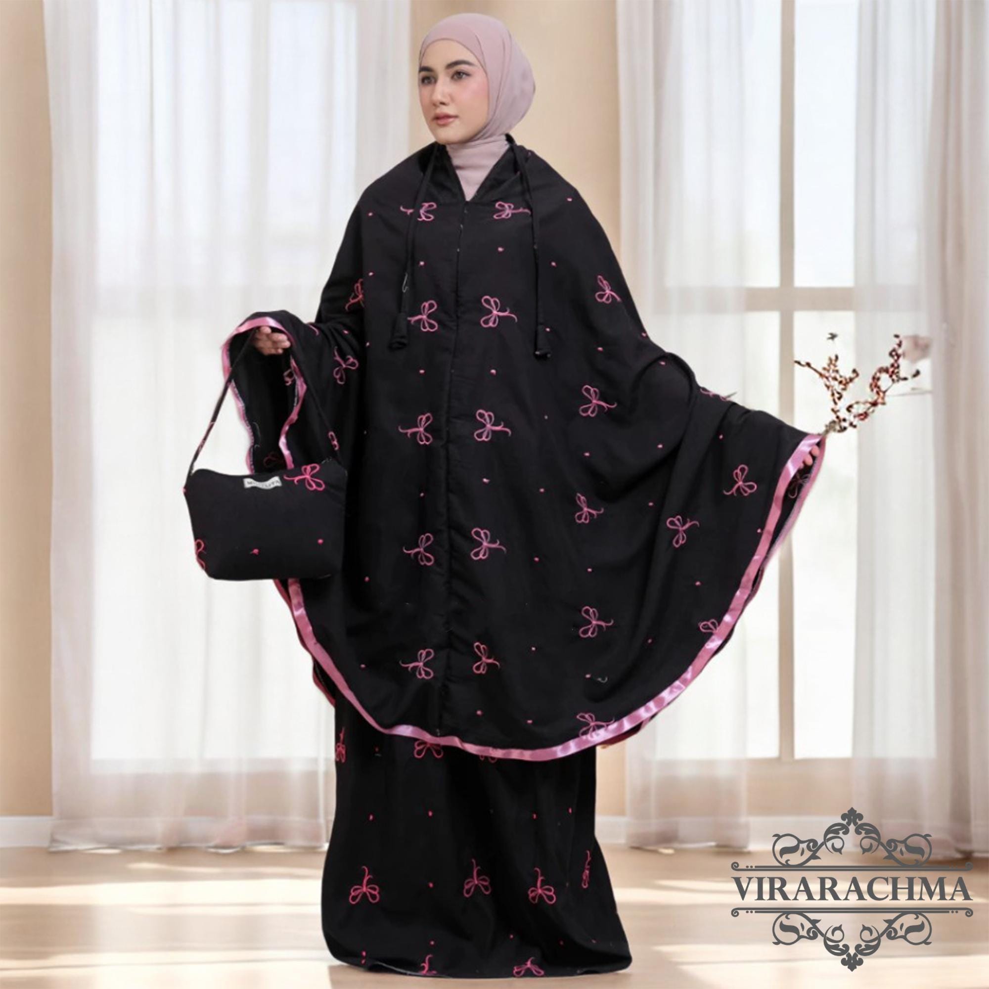 ムケナ大人用2in1トラベル刺繍コケットシリーズ、女性用祈祷服 