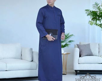 Adult Men's Long Sleeve Robe - Elegant Comfortable Muslim Men's Robe, Islamic Clothing, Muslim Fashion, Traditional Wear, Arabic Style