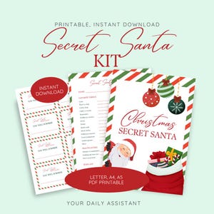 Secret Santa Draw Cards Etsy Secret Santa Draw Cards Etsy