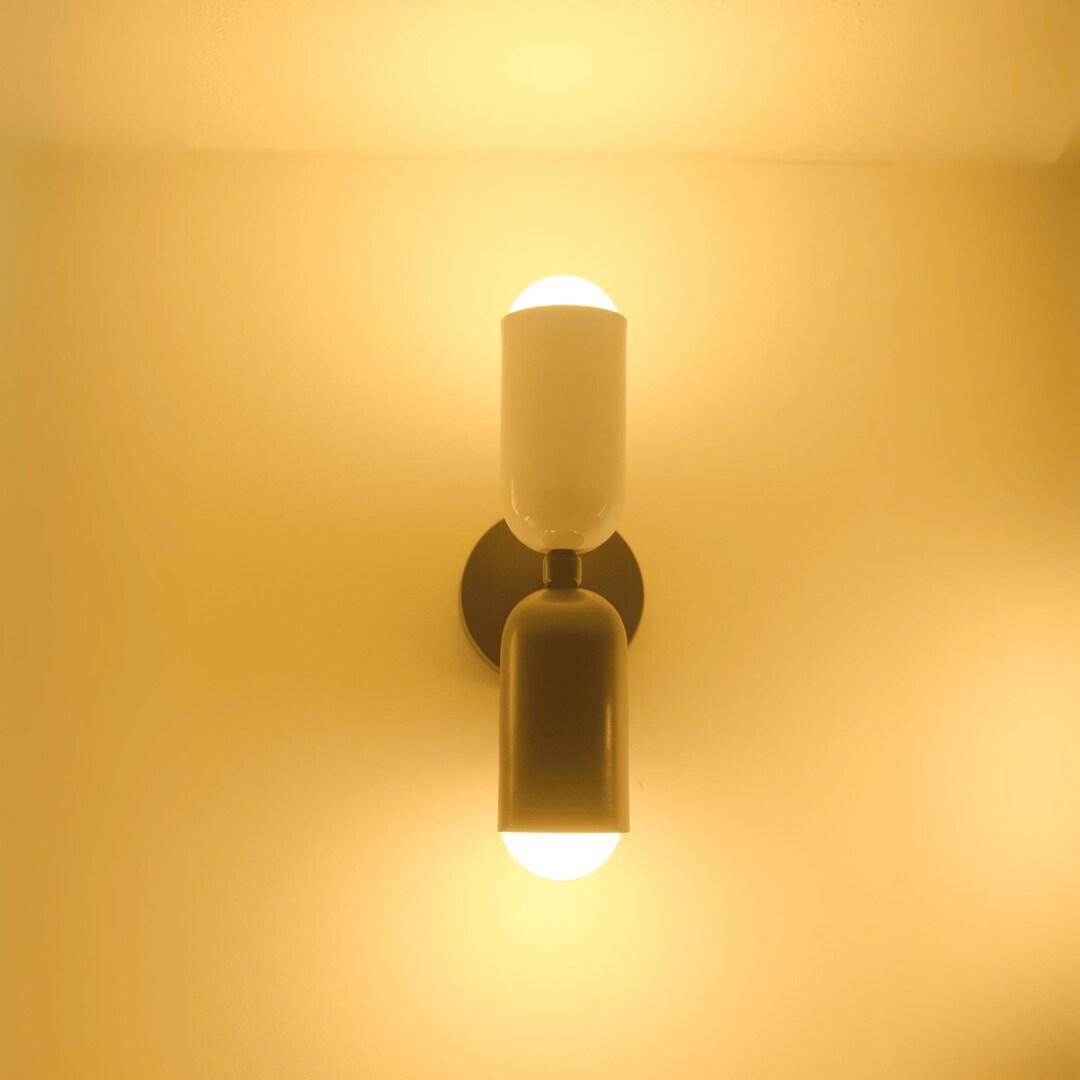 Modern Double Sconce Light, up Down Cylinder Lamp, Dual Head Wall ...