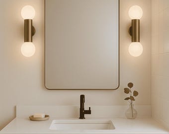 Bathroom Wall Sconce, Milk Glass Lamp Shade Bathroom Vanity Lighting, Wall Sconce Pair, Bedside Lamp, Bathroom Wall Sconces Brushed Nickel