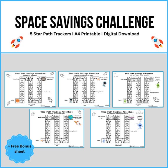 Space Savings Challenge for Kids: Coin Tracker Game (A4 PDF Printable