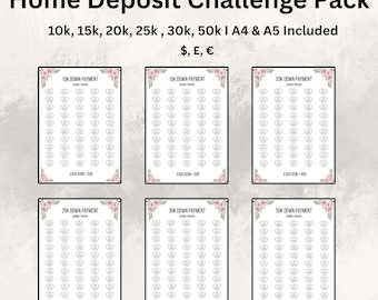 Home Deposit Savings Challenge, House Fund Printable A4 A5,  Budget Binder Insert,  First Home Goal Tracker, Cash Stuffing PDF