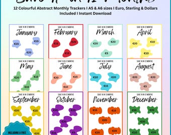 1K Savings Challenge Bundle, Monthly Budget Tracker PDF, A6/A5 Printable, Euro, Dollar, Pound, Cash Stuffing & Binder Inserts