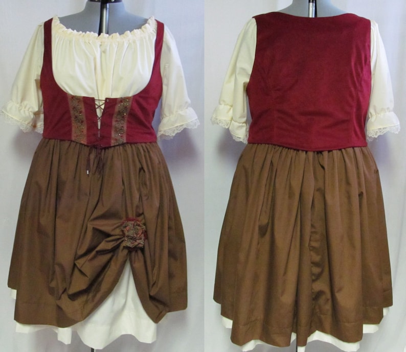 Christmas Medieval Rennaisance Faire Barmaid Maiden Peasant LARP Costume Adult Women/'s Size 4 6 8 10 12 14