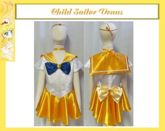 Child Sailor Moon Venus Cosplay Costume Girls Scout Fuku Inner Senshi Anime Manga Size 18 mo 2 3 4 5 6 7 8 9 10 11 12 14 Unisex