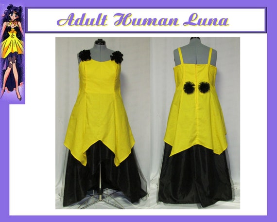 Sailor Moon Human Luna Yellow Dress Cosplay Costume 2 Specialty Unisex Sailor Moon Human Luna Yellow Dress Cosplay Costume 2 Specialty Unisex