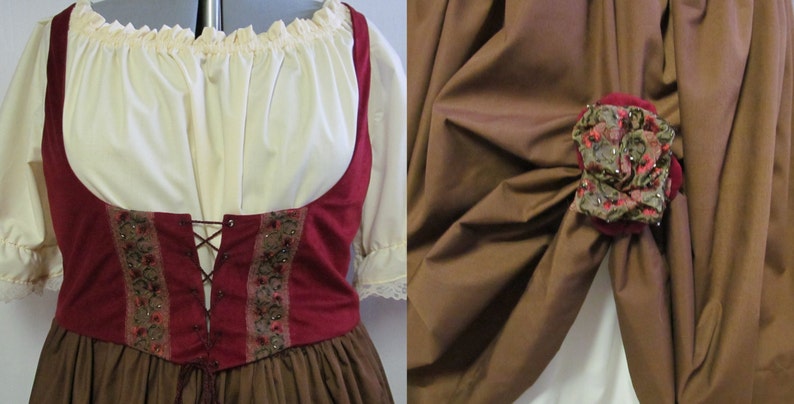 Christmas Medieval Rennaisance Faire Barmaid Maiden Peasant LARP Costume Adult Women/'s Size 4 6 8 10 12 14