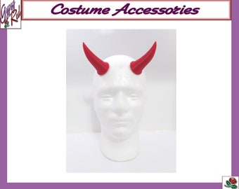 Curved Red Demon Devil Horns Costume Cosplay 3D Printed ABS Plastic Accessories Custom Colors
