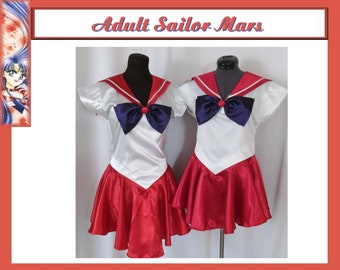 Adult Women's Sailor Mars Cosplay Costume Crossplay Scout Fuku Innter Senshi Anime Manga Size 4 6 8 10 12 14 Sailor Moon