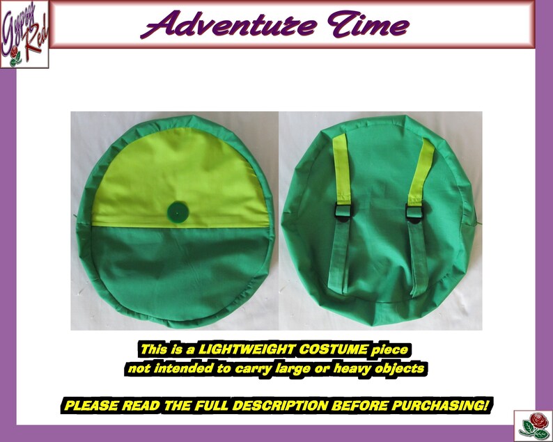 Finn Backpack Adventure Time Green Back Pack Cosplay Costume Etsy