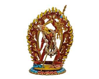 16 CM Height, Vajrayogini, Buddhist Miniature Statue, Thangka Color Finishing, Face Painted