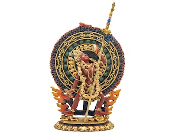 19 CM Height, Vajrayogini, Buddhist Miniature Statue, Thangka Color Finishing