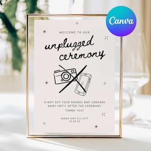 Unplugged-skylt för ceremonibord, specialdesignad, finurlig bröllopsskylt utan foton, handritad skylt med inga enheter, skylt med inga telefoner eller kameror, 5x7 8x10