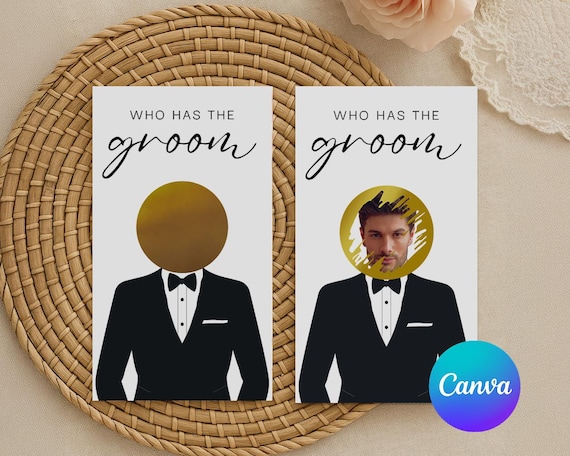 Editable Who Has The Groom Bridal Shower Game, Scratch-off Find The Groom Game, Printable Hen Party Game, Celebrity Who Has the Groom, Canva