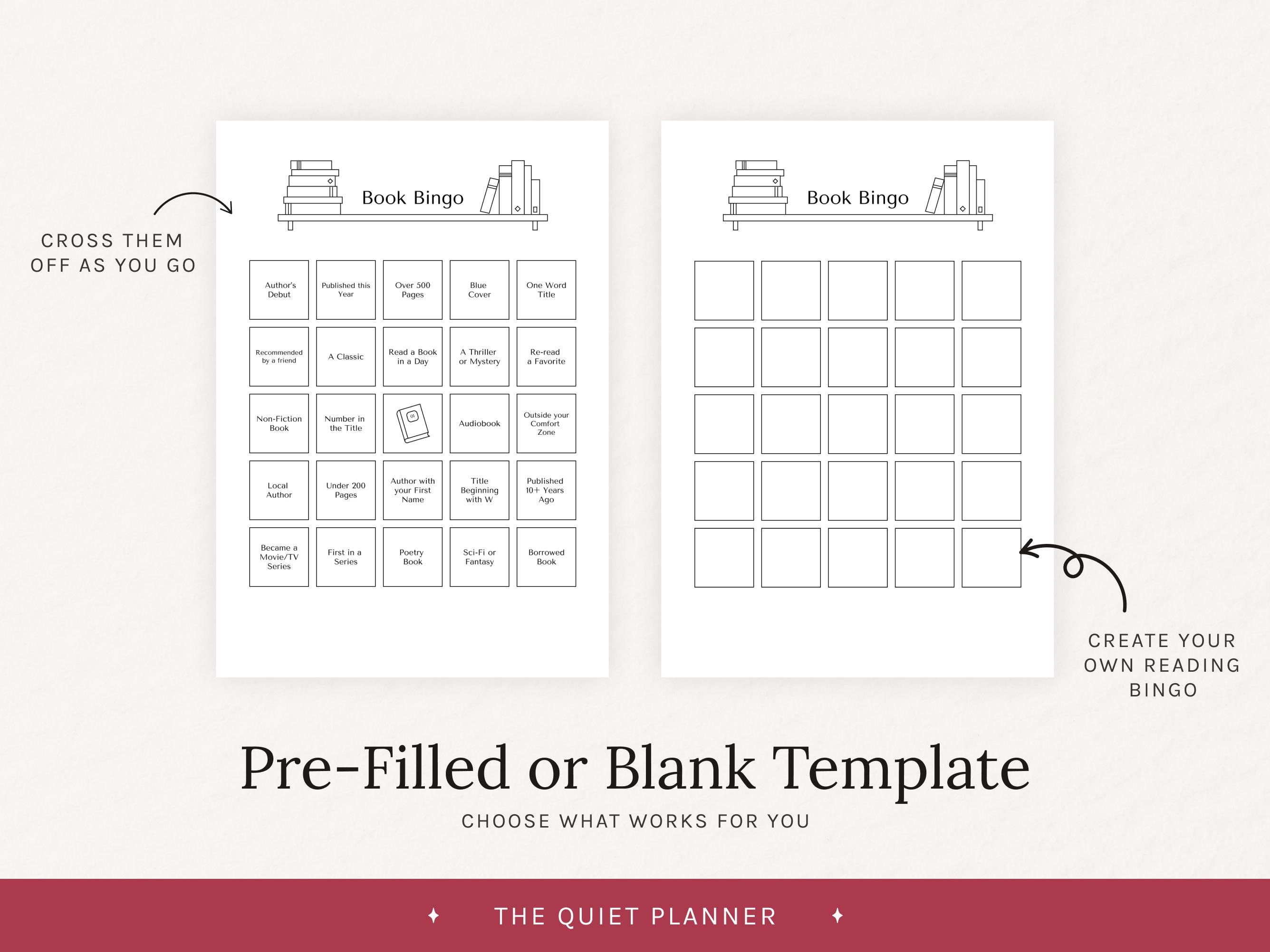 Printable Book Bingo Template Reading Bingo Sheets Reading Challenge Printable Book Bingo Template Reading Bingo Sheets Reading Challenge