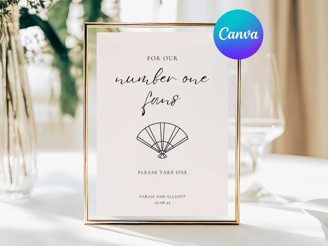 Fansign Table Fans Wedding Sign Template, Minimalist for Our Number One Fans Table ...