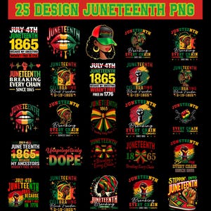 25 Juneteenth PNG Bundle: Black History Sublimation Designs (Digital Download)