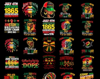 25 Juneteenth PNG Bundle: Black History Sublimation Designs (Digital Download)