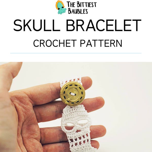 Skull Bracelet / Crochet / Pattern / Jewelry / Halloween / DIY