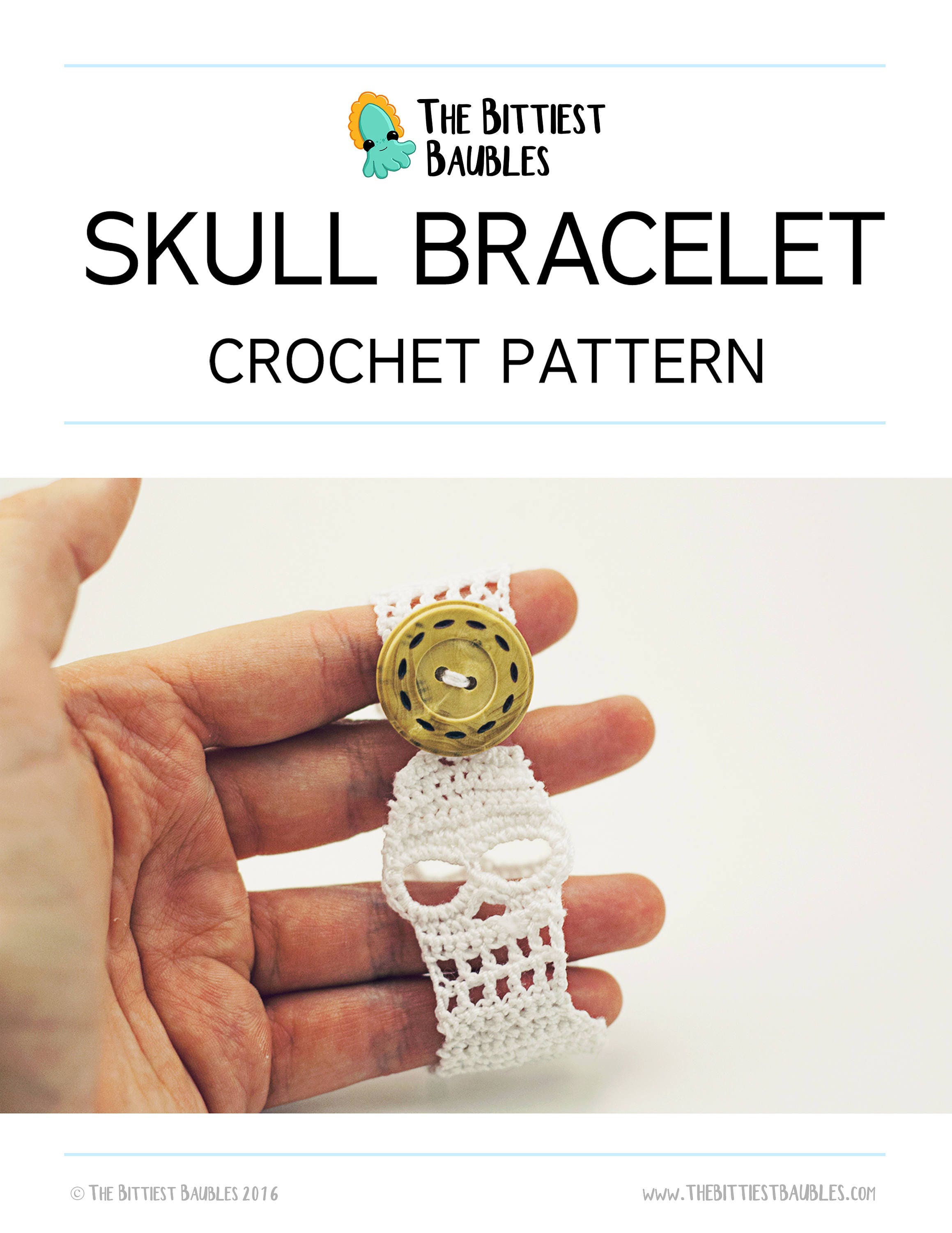 Crochet skull sale bracelet