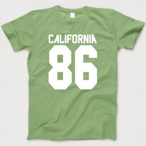California 86 T Shirt GT065 Unisex Style 100% Cotton Green