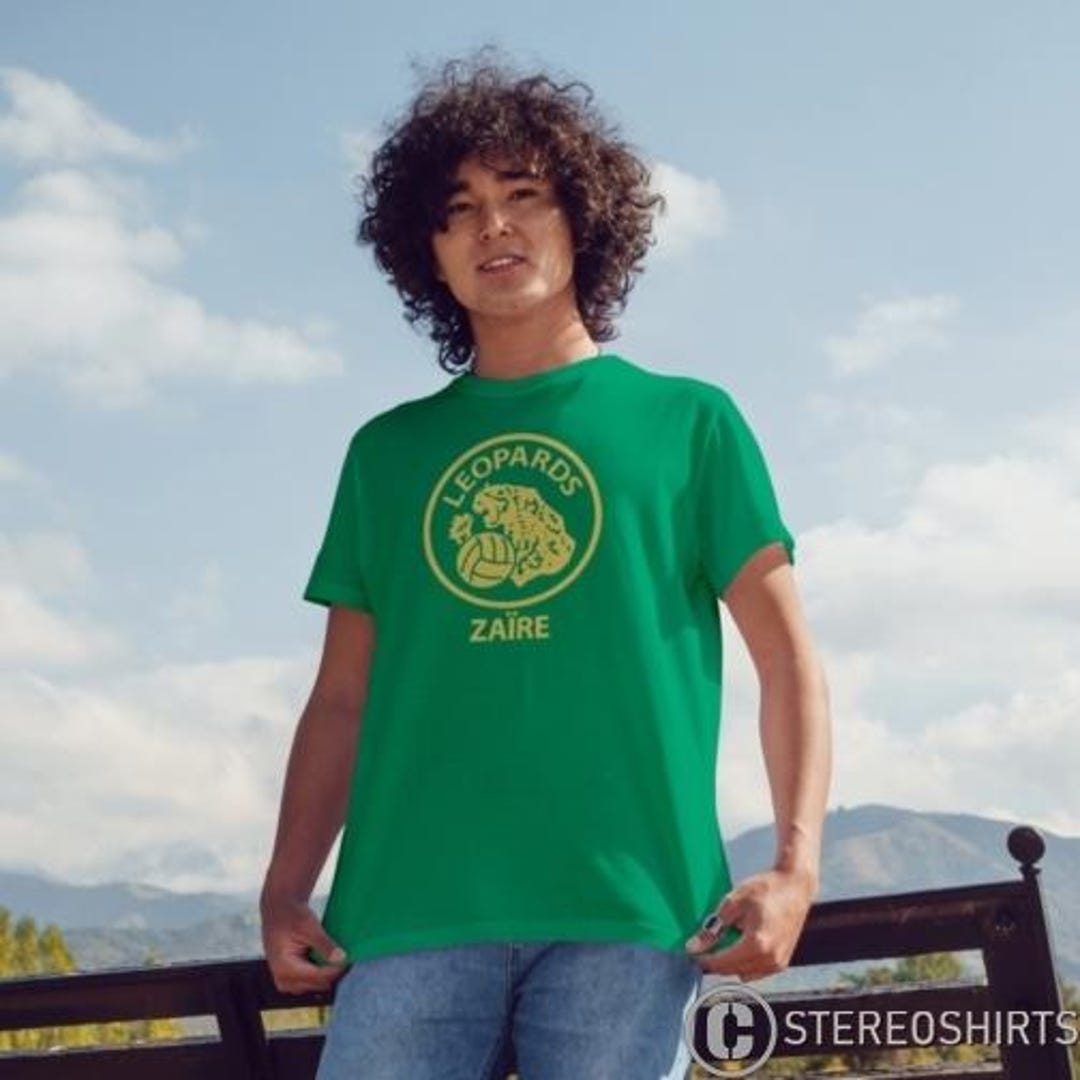 Zaire Leopards T Shirt SS004 Unisex Graphic Tee 100% Cotton Green