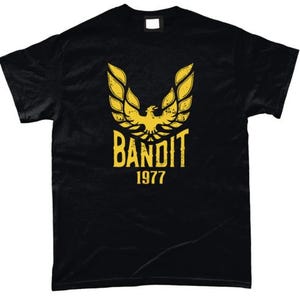Bandit 1977 T Shirt GT195 Unisex Style 100% Cotton Black