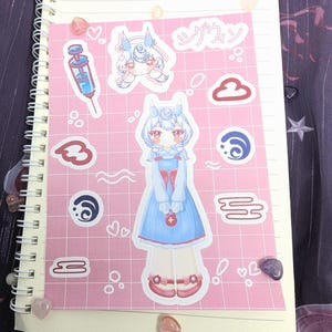 Planches d'autocollants/stickers Kawaii Genshin Impact | Sigewinne