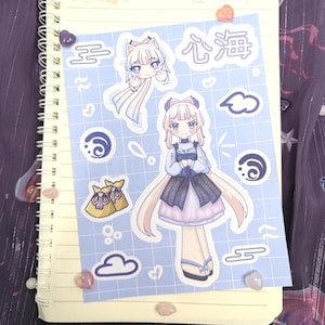 Planches d'autocollants/stickers Kawaii Genshin Impact | Kokomi