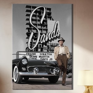 Lienzo de Frank Sinatra en el Sands Hotel Las Vegas, arte mural musical de los años 50, carteles, imágenes, pinturas, fotografías, imágenes y decoración del hogar