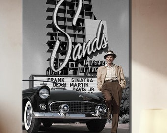 Frank Sinatra at the Sands Hotel Las Vegas Canvas ,1950s Music Wall Art, Posters, Pictures, Paintings, Photos, Images and Home Decor wallart