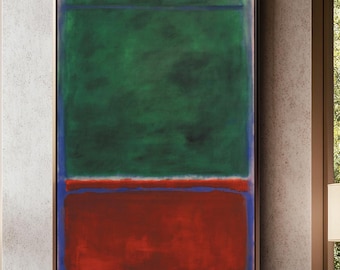 Mark Rothko Green and Maroon 1953 Canvas Print - Abstrakcyjna ekspresjonistyczna sztuka - Nowoczesna minimalistyczna dekoracja ścienna do domu lub biura