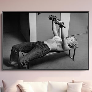 Marilyn Monroe At The Gym Canvas Wall Art | Marilyn Monroe Wall Art Prints, Marilyn Monroe Home Decor, Monroe Gift