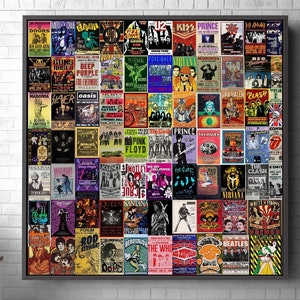 Musik Liebhaber Geschenk Rock and Roll Leinwand Druck Musik Zimmer Dekor Retro Konzert Poster Multi Panel Leinwand Set Musik Wandkunst Große Leinwand Kunst