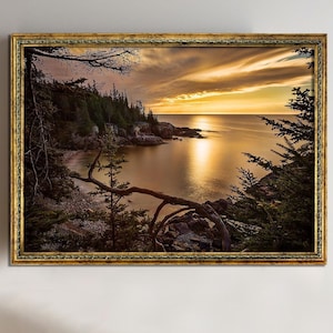 Acadia National Park Canvas Wall Art, Modern Framed or Vintage Framed Canvas Art