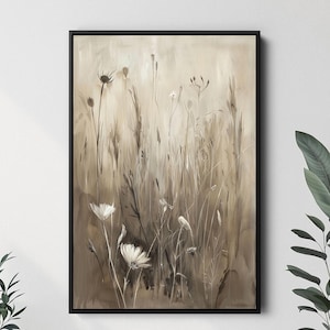 Wildflowers Field Canvas Print - Beautiful Flower Landscape Painting - Vibrant Nature Art - Perfect Wall Decor for Home or OfficeV