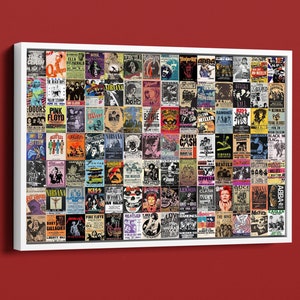 Music Lover Gift Rock and Roll Canvas Print Music Room Decor Retro Concert Posters Multi Panel Canvas Set Music Wall Art Large Canvas Art