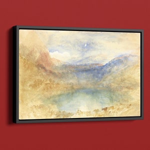 The Lungernsee by Moonlight by J.M.W. Turner, Serene Landscape Art Print, Beautiful Swiss Lake Scene for Home or Office Decor
