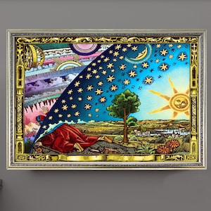 Flammarion Engraving Reproduction Print, Gravure Flammarion canvas print