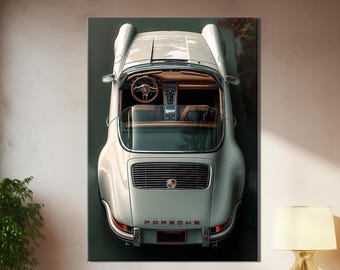 Porsche Classic Canvas Wall Art, Porsche Sports Car Print, Vintage Porsche Poster, Automotive Wall Art Decor, Classic Car Canvas Art