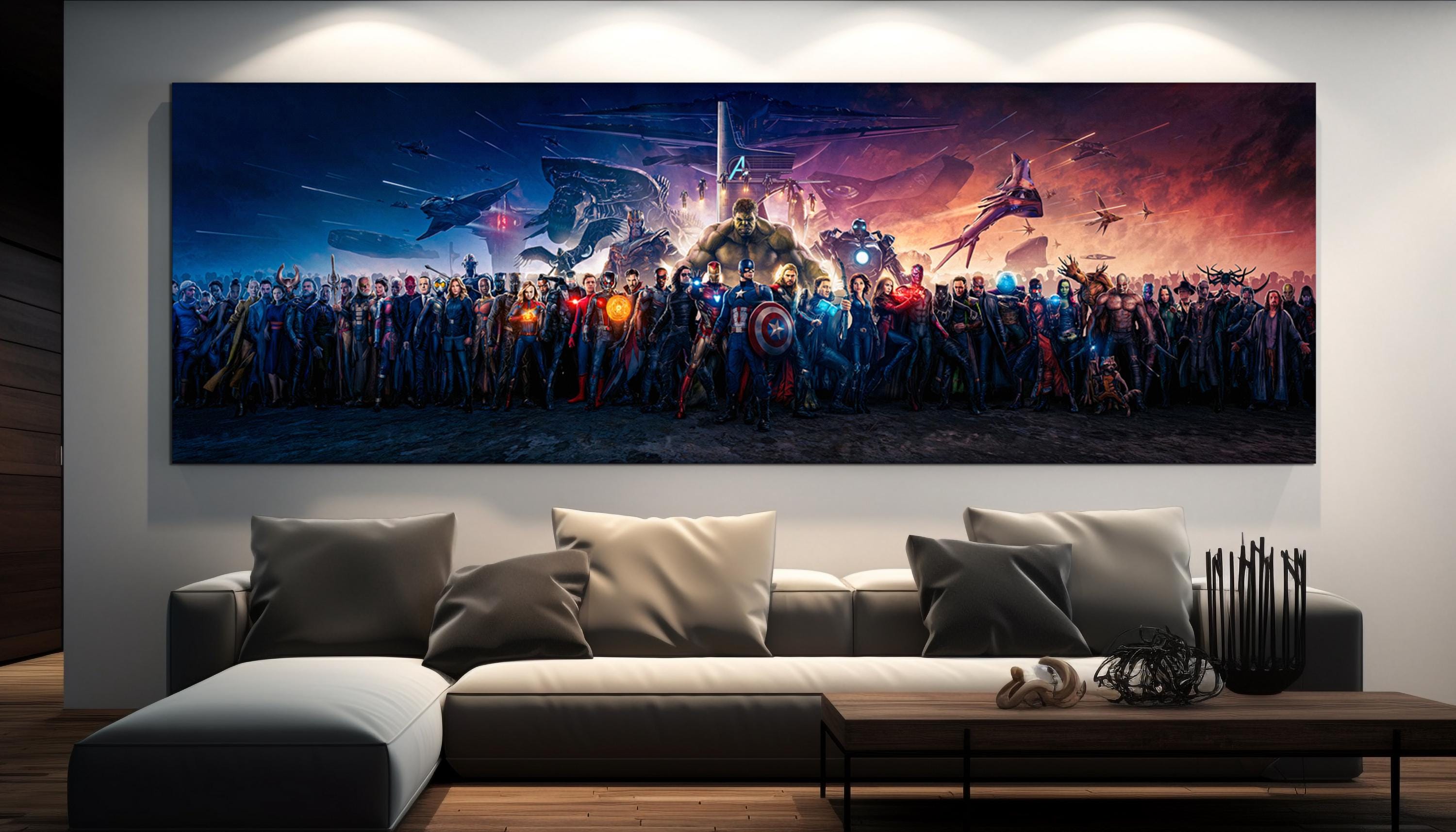 Marvel All Characters XXL Canvas Wall Art ' Blockbuster Fine Art ...