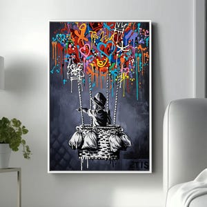 Banksy Balloon Canvas, Balloon Poster, Banksy Art, Wall Art Canvas Design, Ready To Hang Decoration