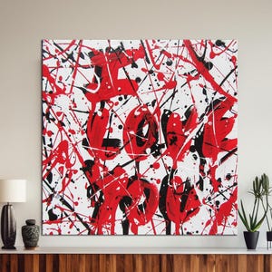 I Love You Abstract Painting Canvas Print, Modern Romantic Wall Art for Home & Gift Decor