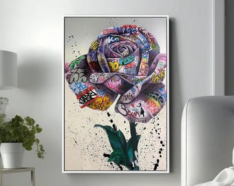 バンクシーのバラのグラフィティ、ストリートウォールアート