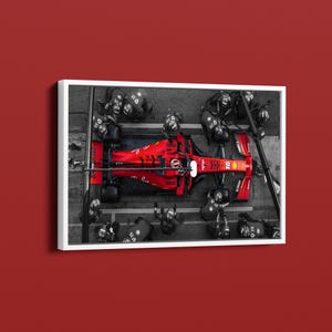 Pit Stop canvas, Pit Stop Print, Formula Wall Art, Formula one poster Sport red car art Motivation office decor Сar poster